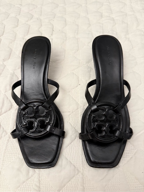 Tory Burch Shoes - Tory Burch Black with Gold Kitten Heels